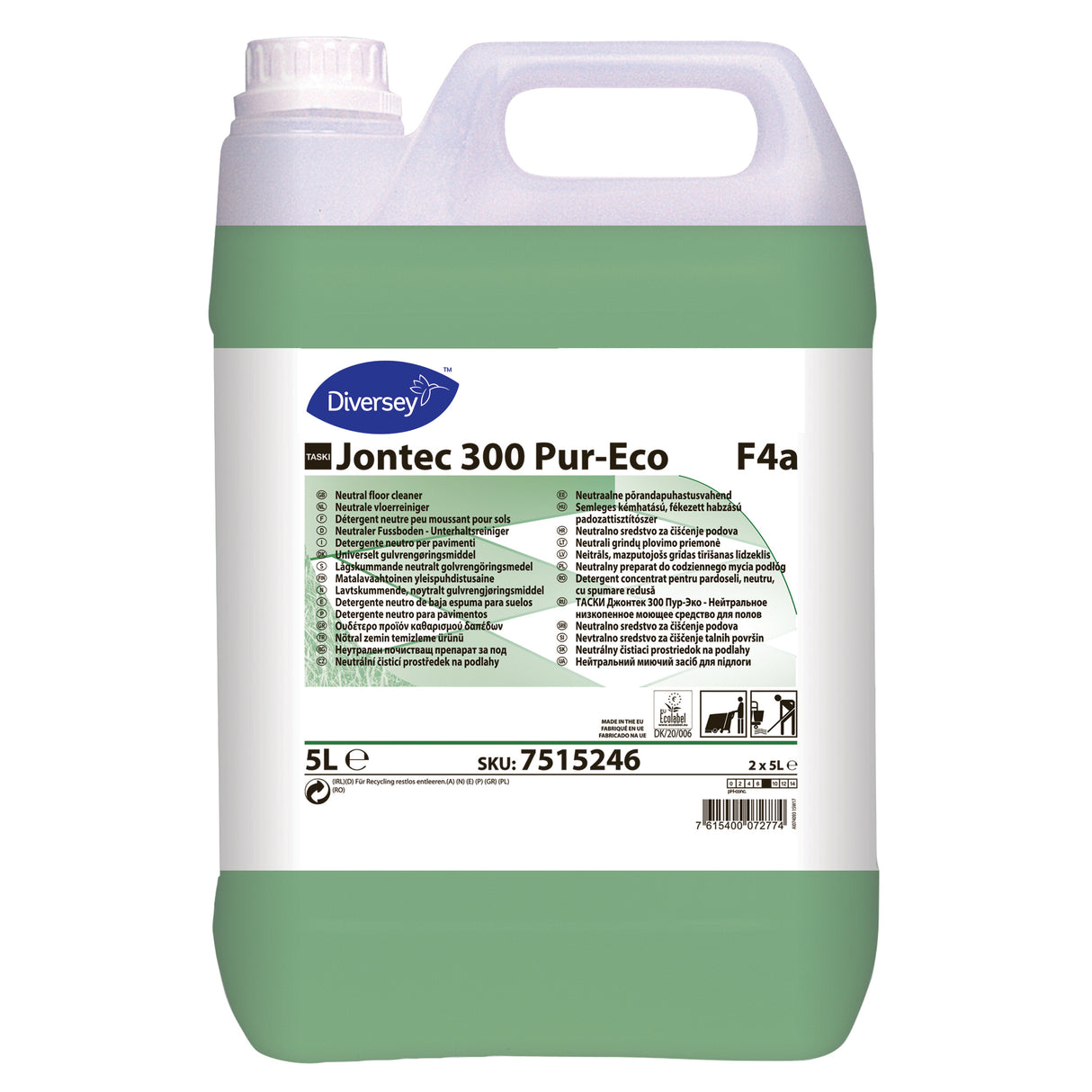 DETERGENT AUTOLAVEUSE SOLS DURS JONTEC 300 PUR ECO 5L