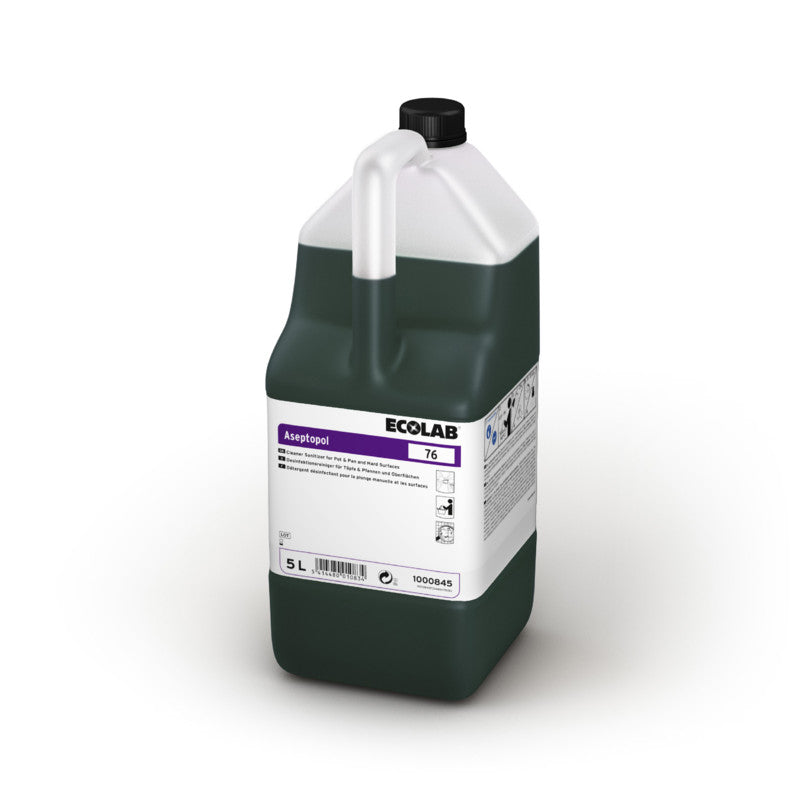LIQUIDE VAISSELLE DESINFECTANT PLONGE ET SURFACES ASEPTOPOL76 ECOLAB 5L