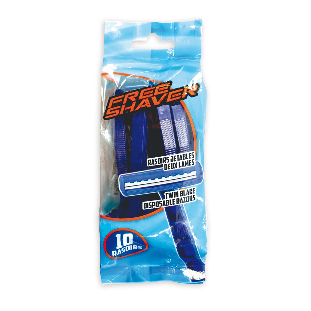 RASOIR JETABLE 2 LAMES MANCHE ERGONOMIQUE X10
