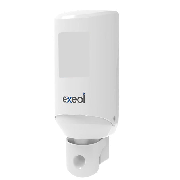 DISTRIBUTEUR MANUEL SAVON GEL HYDROALCOOLIQUE AIRLESS EXEOL BLANC 1L