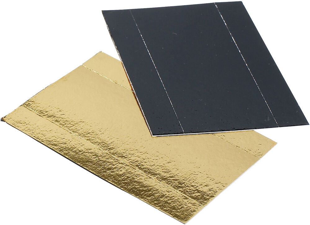 FONDS PART GÂTEAU CARTON DESSUS OR DESSOUS NOIR BORDS PLIABLES 130X45X15MM X200