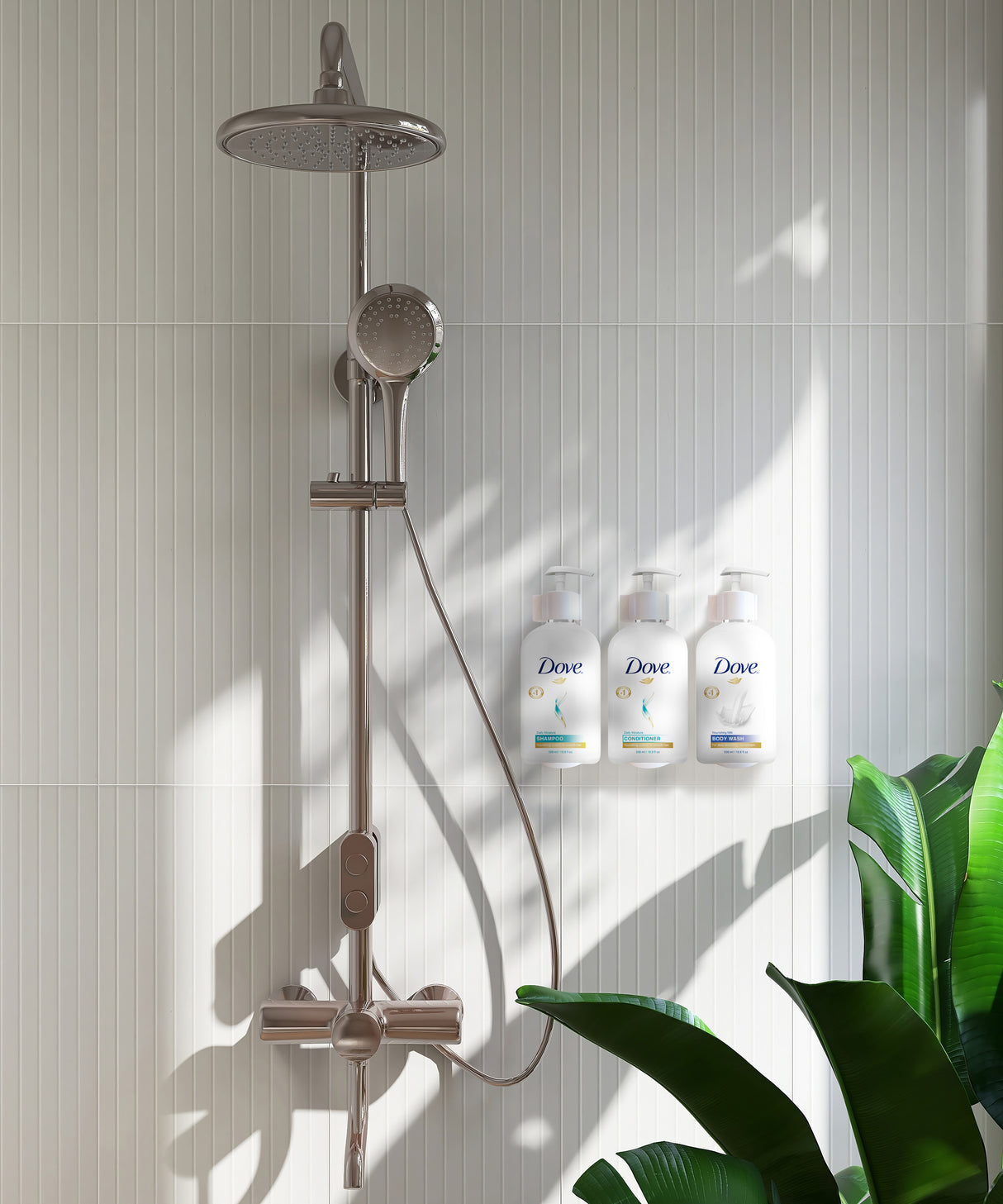 SUPPORT ABS BLANC POUR FLACON POMPE 500ML DOVE