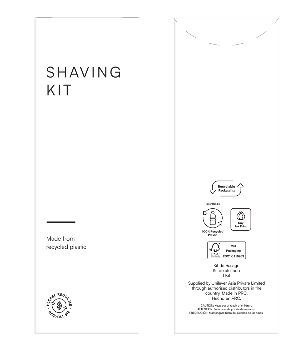 SET RASAGE RASOIR 3 LAMES CRÉME DE RASAGE DOVE 10ML X250