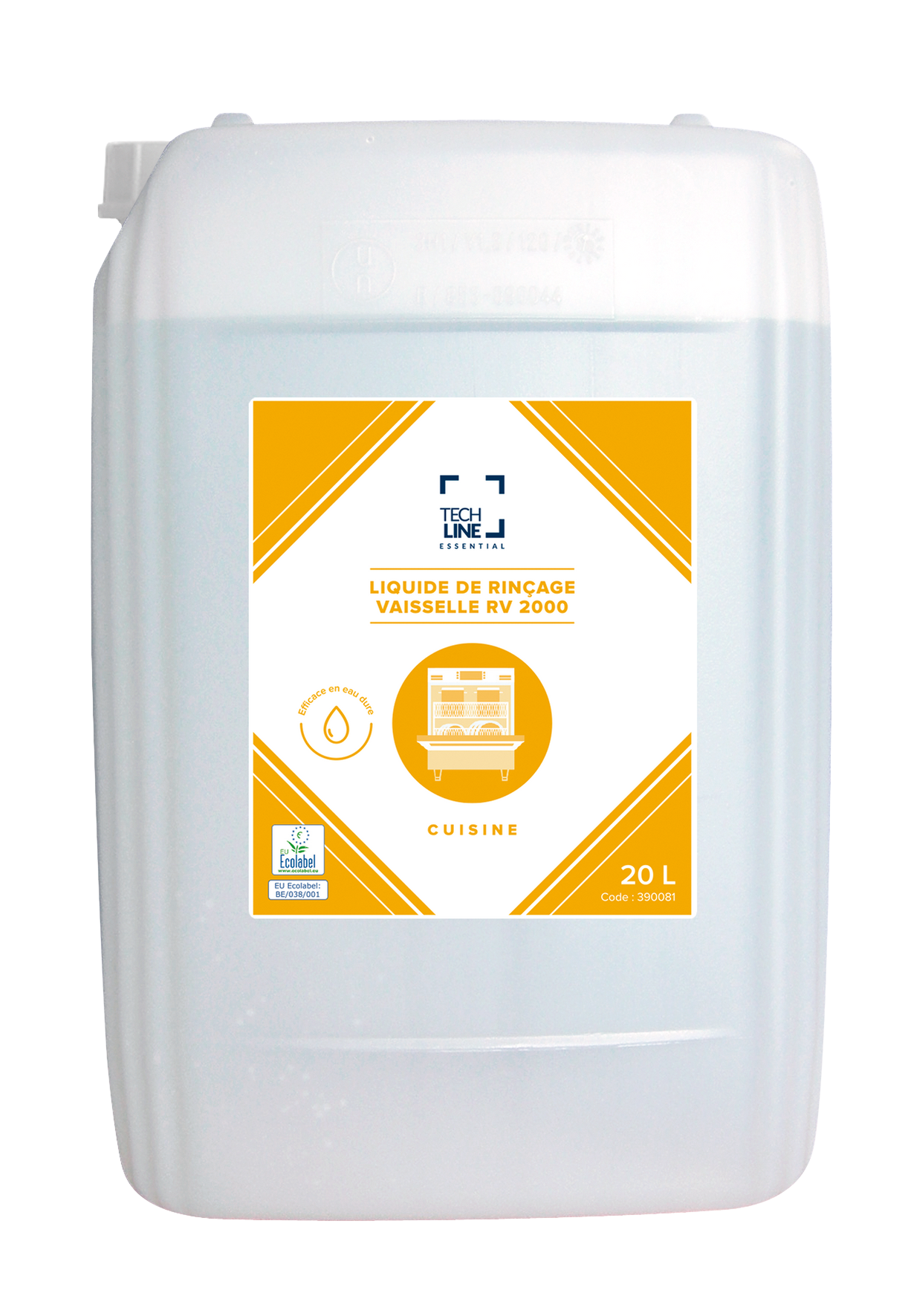 ADDITIF DE RINCAGE TOUTES EAUX RV2000 TECHLINE ECOLABEL EU 20L