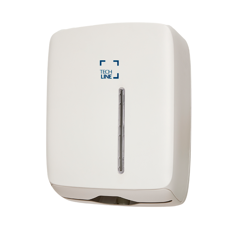 DISTRIBUTEUR D’ESSUIE-MAINS PLIÉS TECHLINE 600 FORMATS BLANC