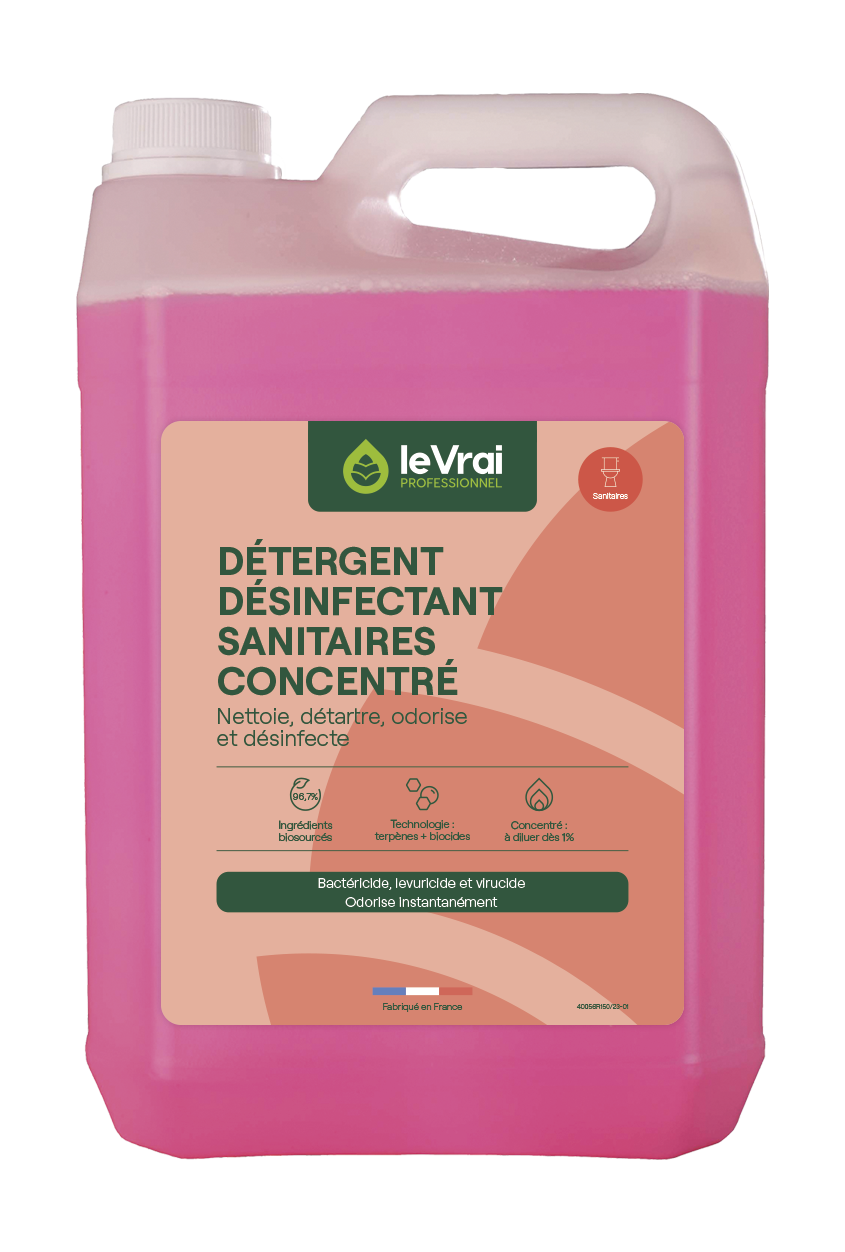 DETARTRANT DESINFECTANT CONCENTRE SANITAIRES BRUYERE LE VRAI PROFESSIONNEL 5L