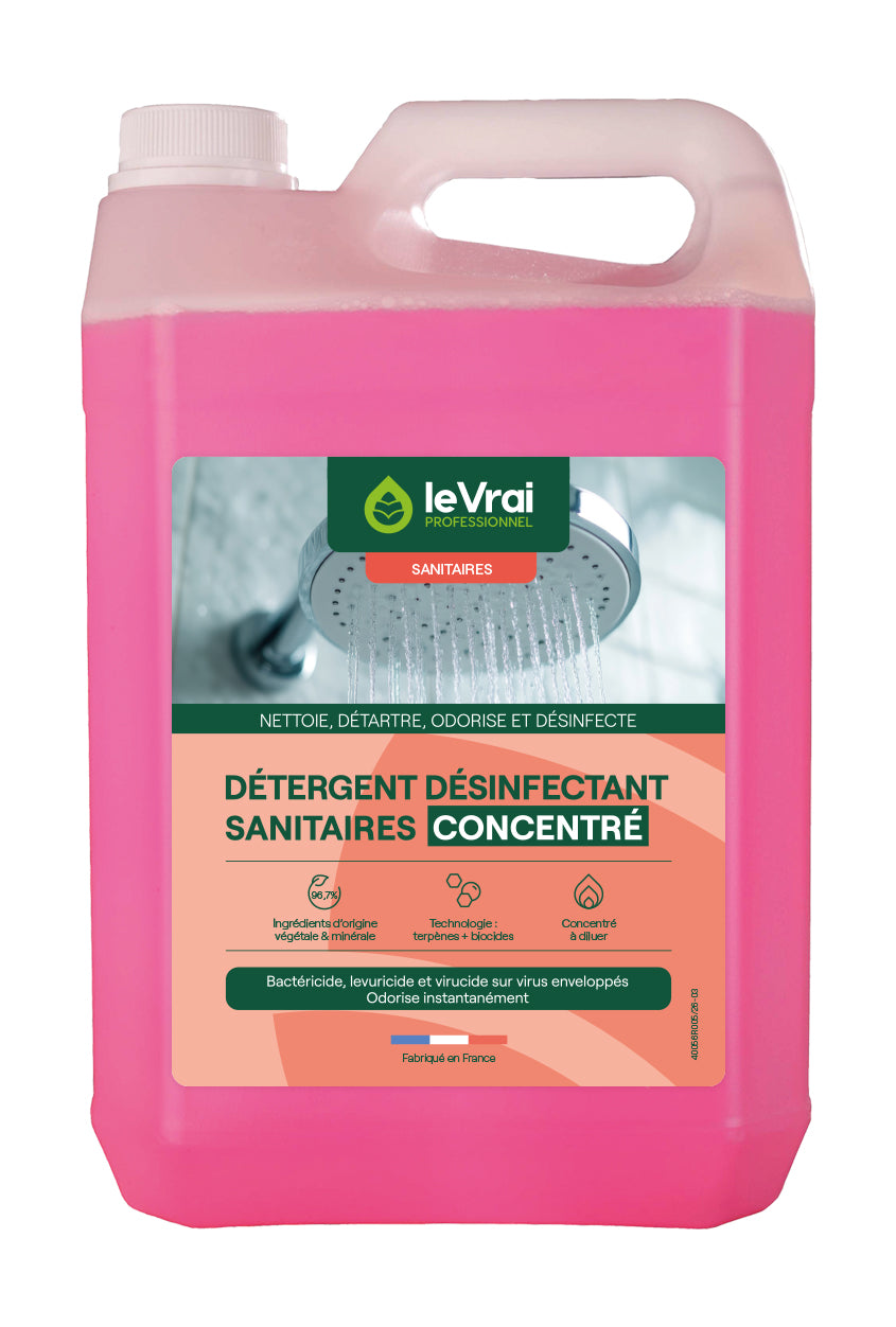 DETARTRANT DESINFECTANT CONCENTRE SANITAIRES BRUYERE LE VRAI PROFESSIONNEL 5L