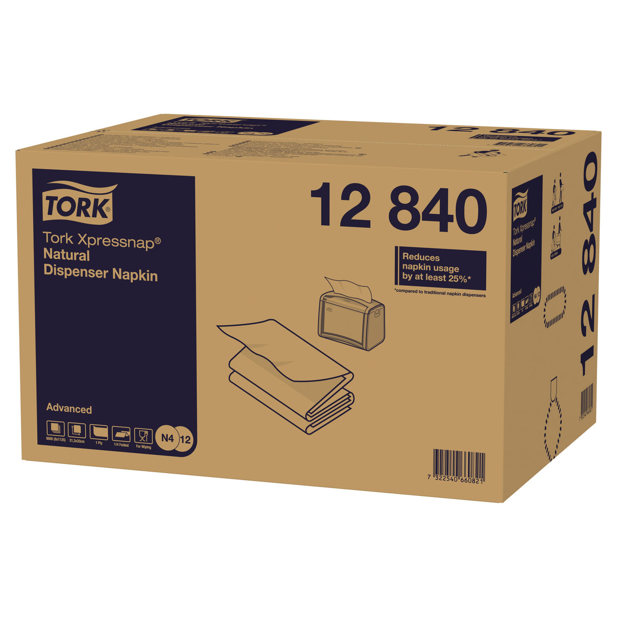 SERVIETTE POUR DISTRIBUTEUR 21.3X33CM TORK® XPRESSNAP® N4 1 PLI NATUREL X9000