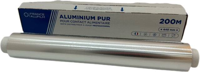 ALUMINIUM ROULEAU EN BOÎTE DISTRIBUTRICE 10µ 44CM X 200M