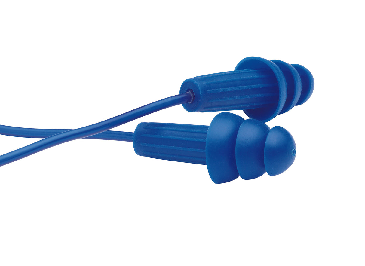 BOUCHONS D'OREILLES CORDÉS RÉUTILISABLES ET DÉTECTABLES AU MÉTAL H20 JACKSON SAFETY BLEU X100 PAIRES