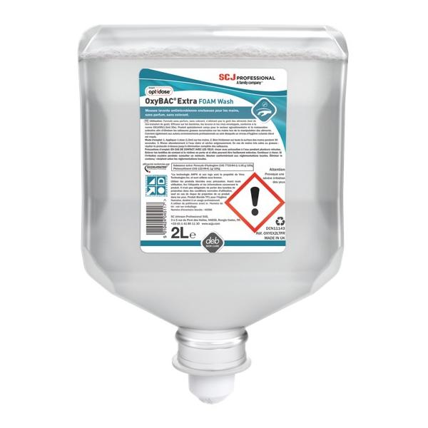 SAVON ANTIMICROBIEN MOUSSE OXYBAC® EXTRA FOAM WASH CARTOUCHE 2L X4