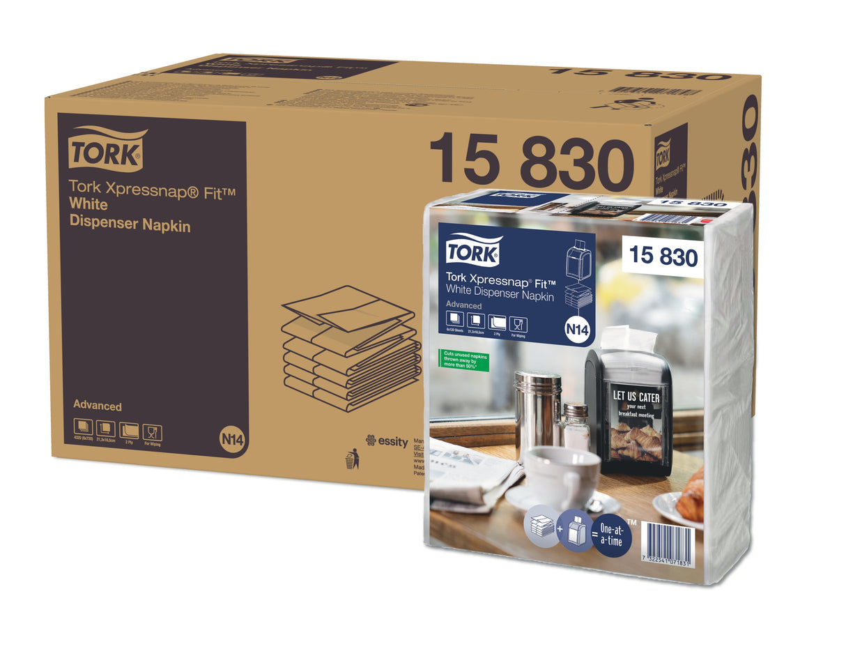 SERVIETTE POUR DISTRIBUTEUR 21,3X16.5CM TORK® XPRESSNAP FIT® N14 2 PLIS BLANC X4320