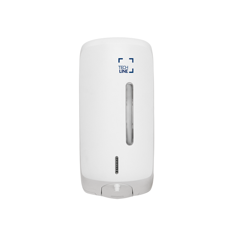 DISTRIBUTEUR À DÉTECTION OPTIQUE SAVON LOTION GEL À RÉSERVOIR TECHLINE 1L BLANC