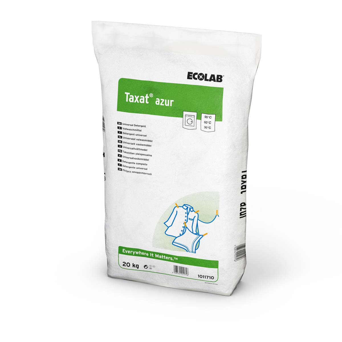 LESSIVE POUDRE TOUS TEXTILES TAXAT AZUR ECOLAB 20KG