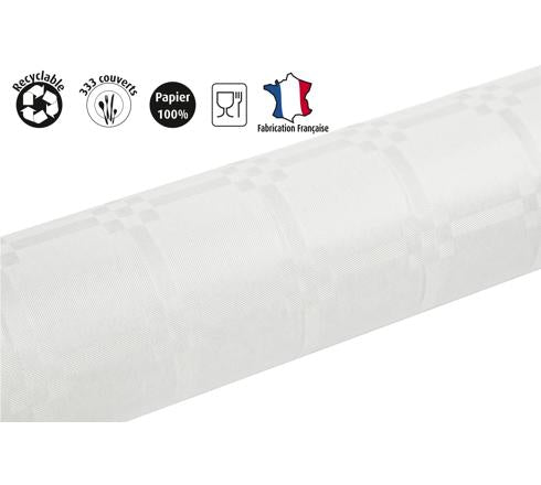 NAPPE ROULEAU DAMASSE BLANC 1.18X100M X1