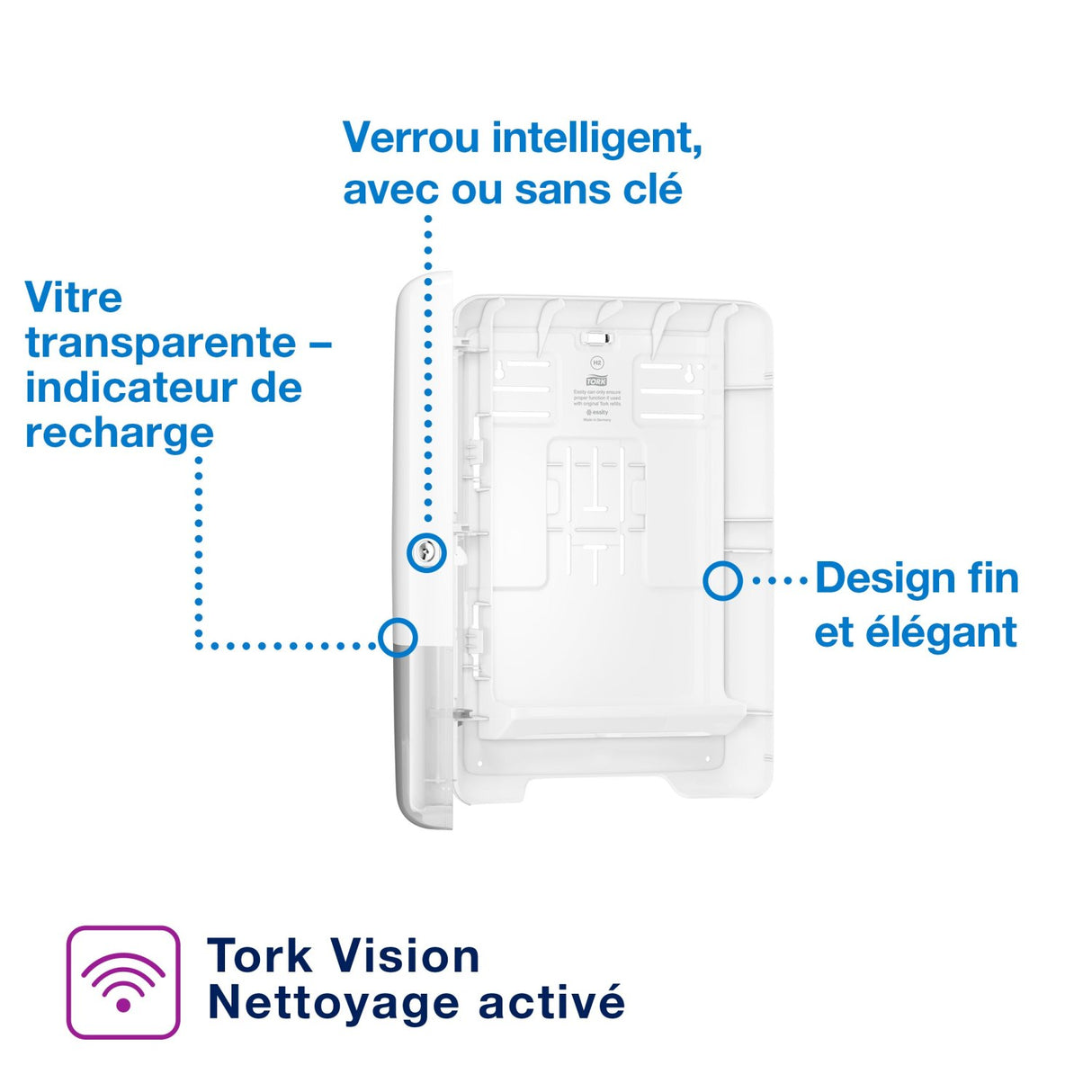 DISTRIBUTEUR D’ESSUIE-MAINS PLIÉS TORK XPRESS® H2 BLANC