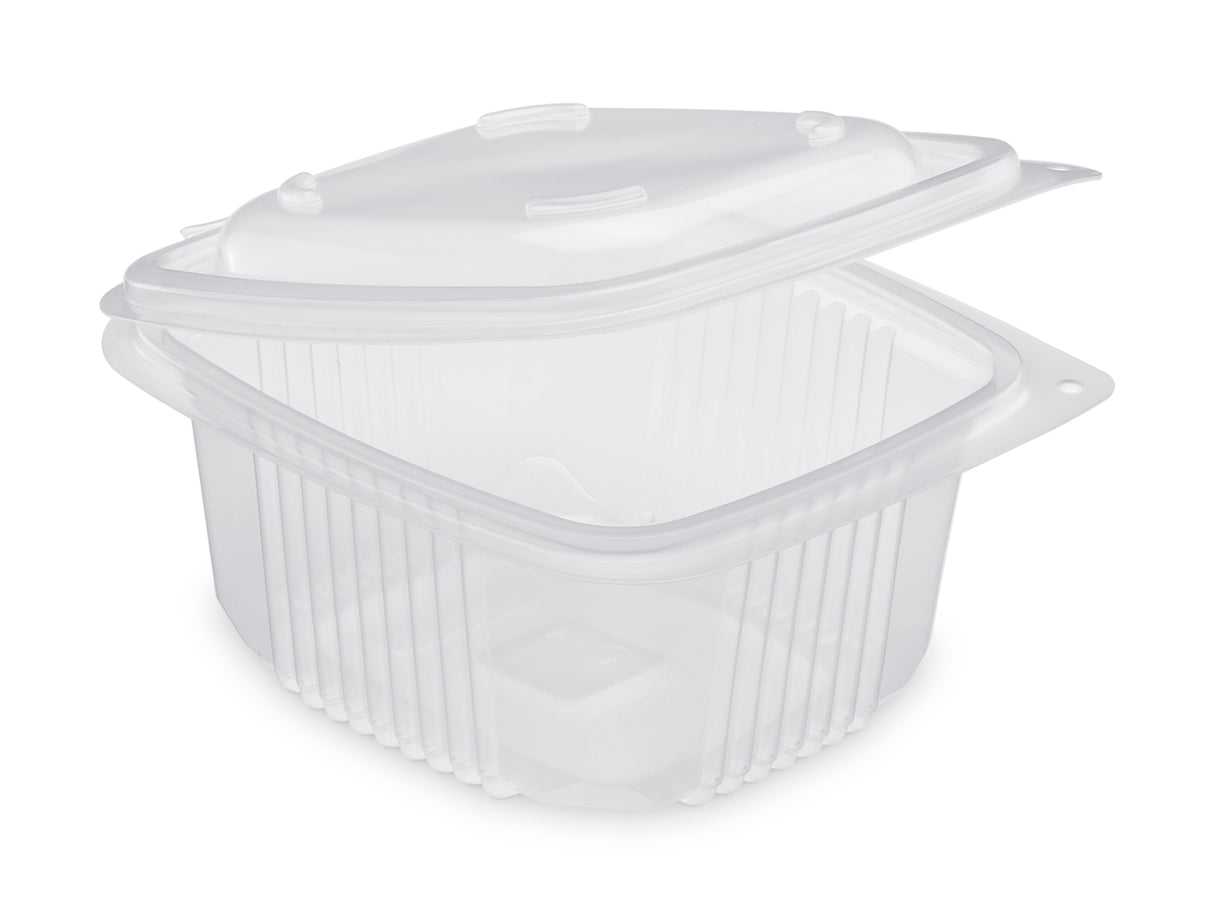 BOÎTE À COUVERCLE CHARNIÈRE PLASTIQUE POLYPROPYLÈNE 500ML TRANSPARENT X600