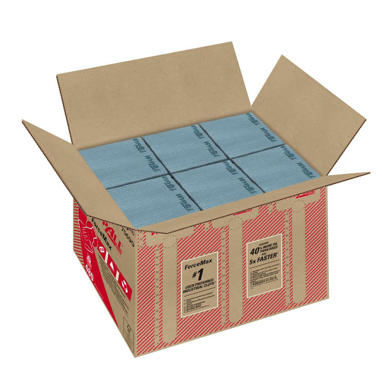 LAVETTE NON TISSEE USAGE UNIQUE WYPALL FORCEMAX GRIS 480 FORMATS