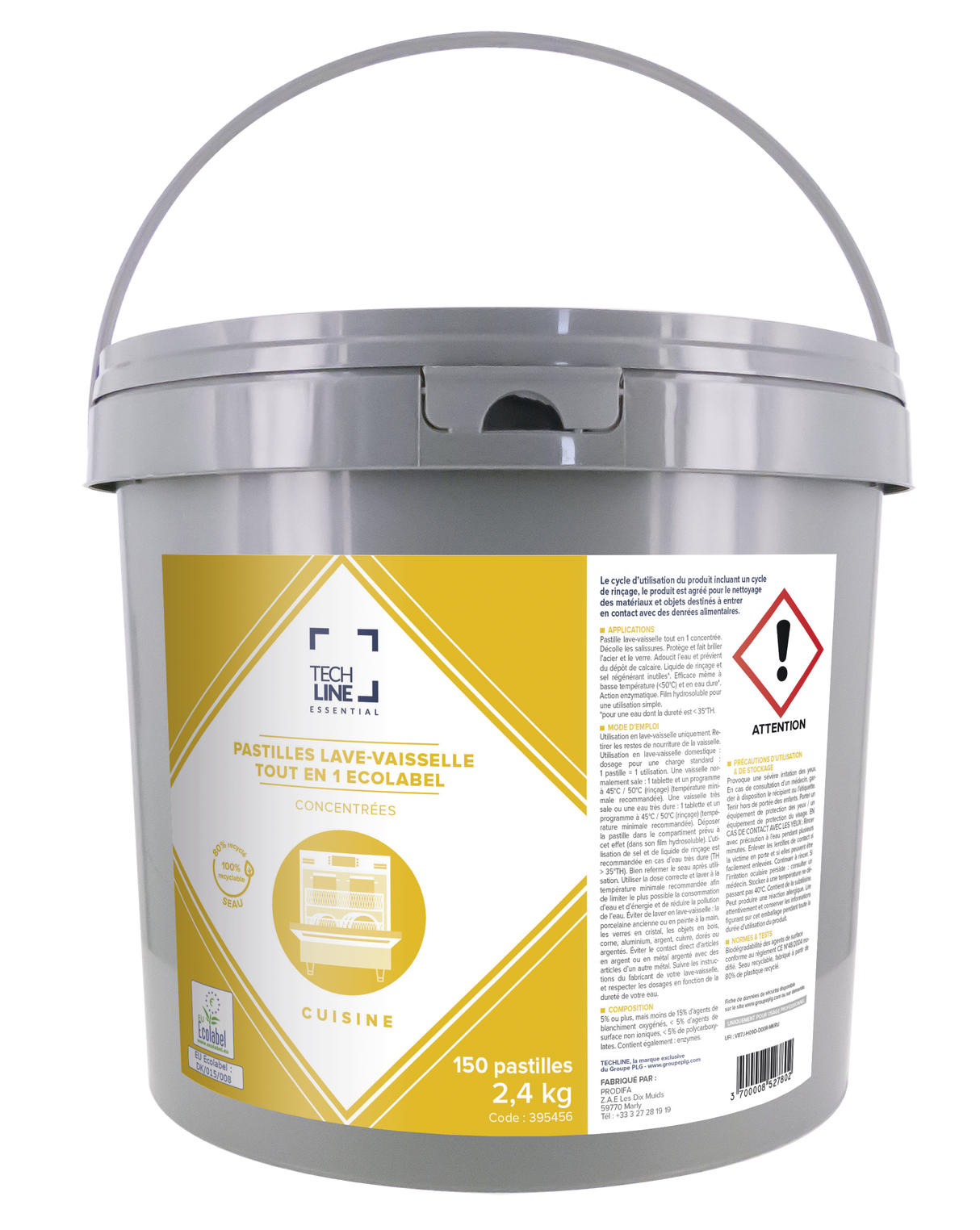 PASTILLES LAVE VAISSELLE TOUT EN 1 TECHLINE ECOLABEL X150