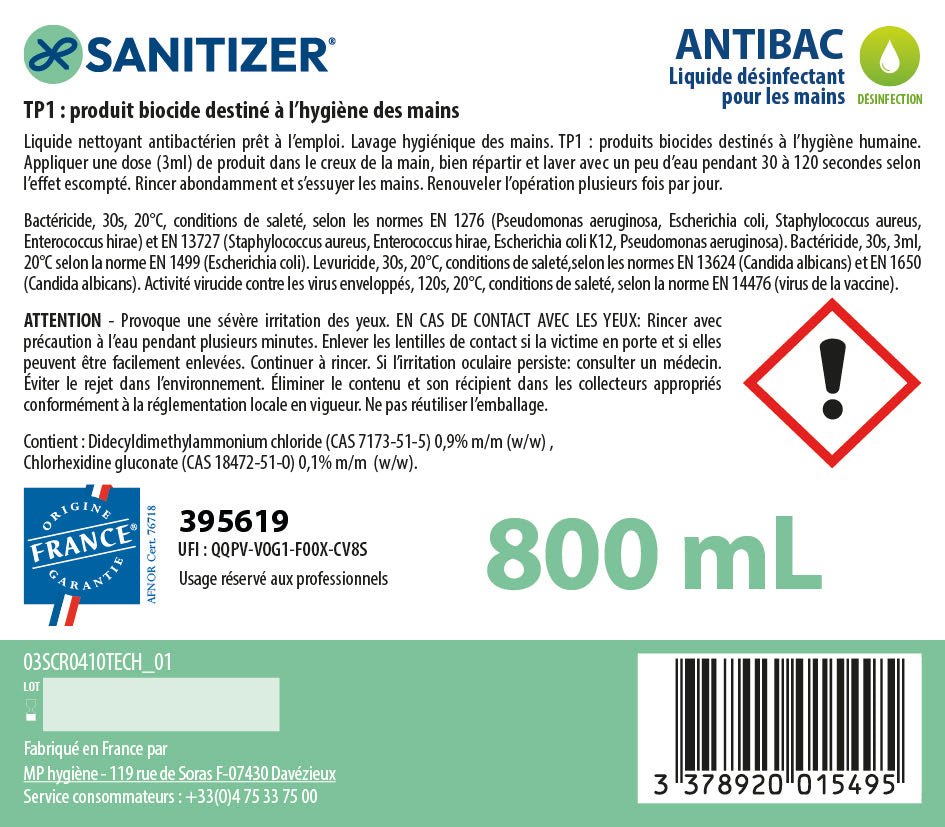 SAVON ANTIMICROBIEN ANTIBAC CARTOUCHE PLG 800ML X6
