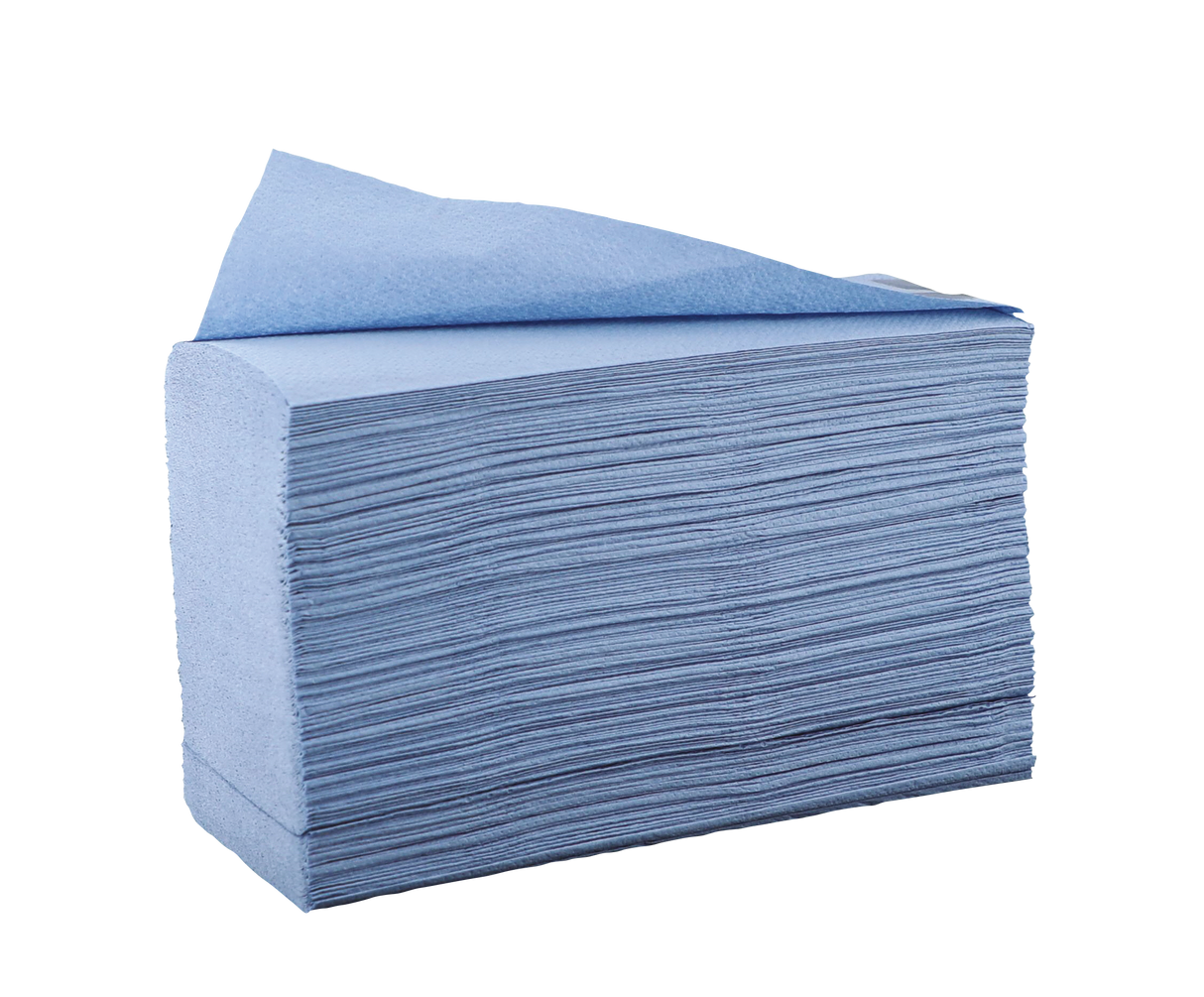 ESSUIE-MAINS PLIÉS EN Z TECHLINE BLEU 20.6X24CM 150 FORMATS 2 PLIS ECOLABEL X25