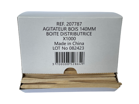 AGITATEUR BOIS 14CM BOÎTE DISTRIBUTRICE X1000