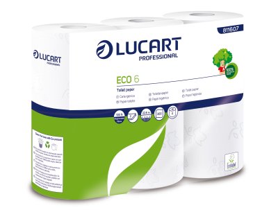 PAPIER TOILETTE PETIT ROULEAU LUCART BLANC 200 FORMATS 2 PLIS ECOLABEL X96