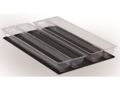 GOUTTIÈRES MOULE DOUBLE BUCHE RONDE PS 80X65X570 X10