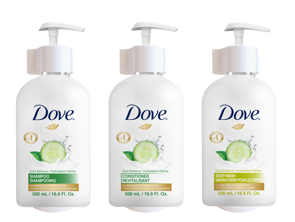 SUPPORT ABS BLANC POUR FLACON POMPE 500ML DOVE