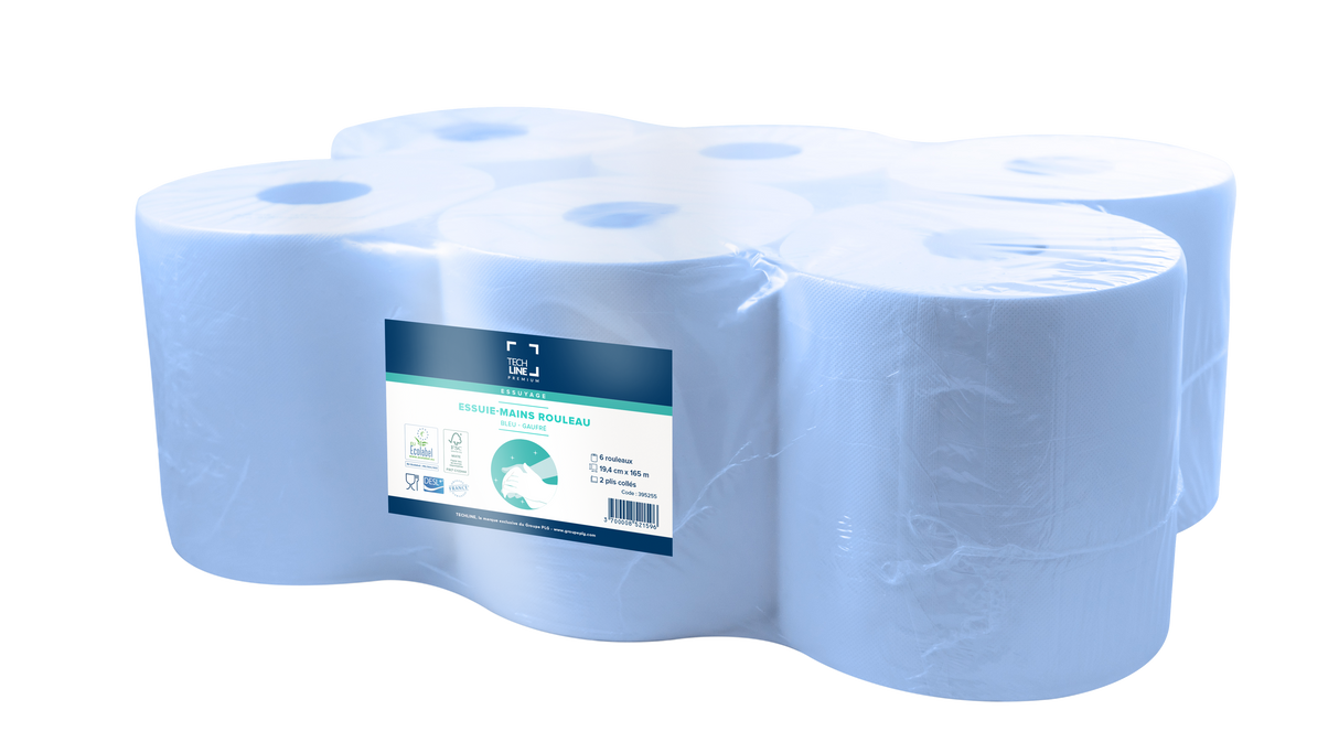 ESSUIE-MAINS ROULEAU TECHLINE BLEU 165M 2 PLIS ECOLABEL X6