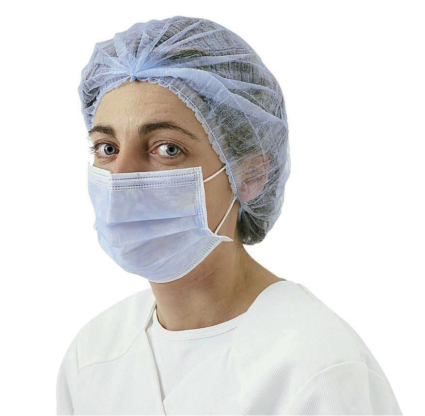 MASQUE GRAND PUBLIC POLYPROPYLÈNE 3 PLIS FILTRATION >90% BLEU X100