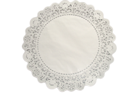 DENTELLE RONDE PAPIER Ø 25CM BLANC X250