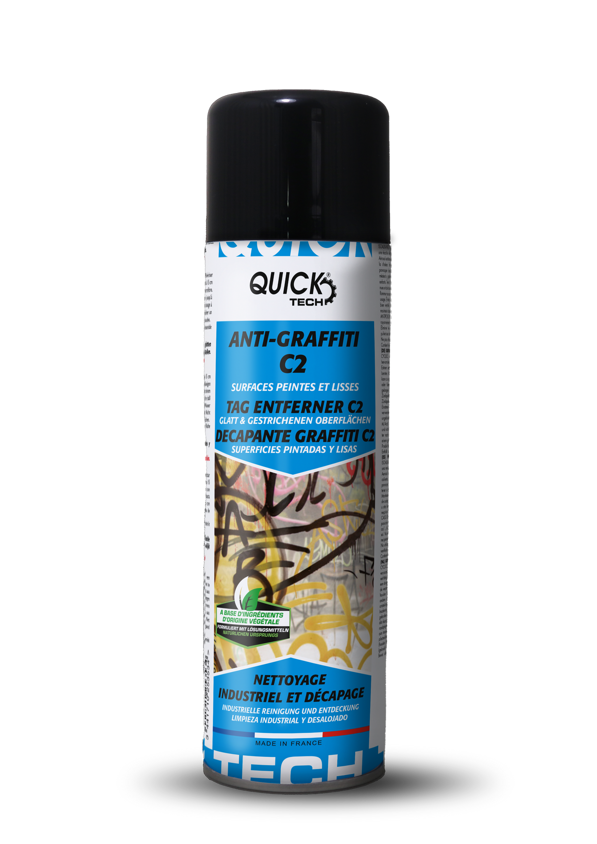 ANTI-GRAFFITI C2 SURFACES PEINTES ET LISSES QUICK TECH 500ML