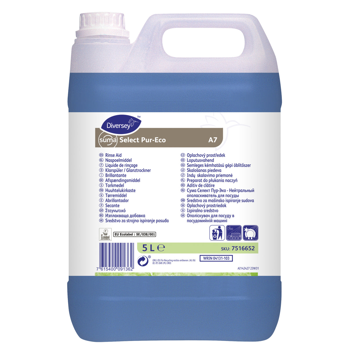 ADDITIF DE RINCAGE TOUTES EAUX SUMA SELECT PURECO ECOLABEL EU 5L