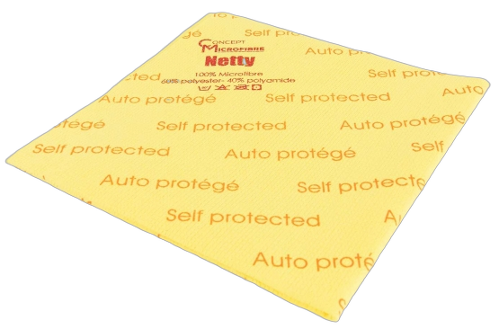 LAVETTE NON TISSEE NETTY AUTO-PROTEGEE 40X40CM JAUNE ECOLABEL X5