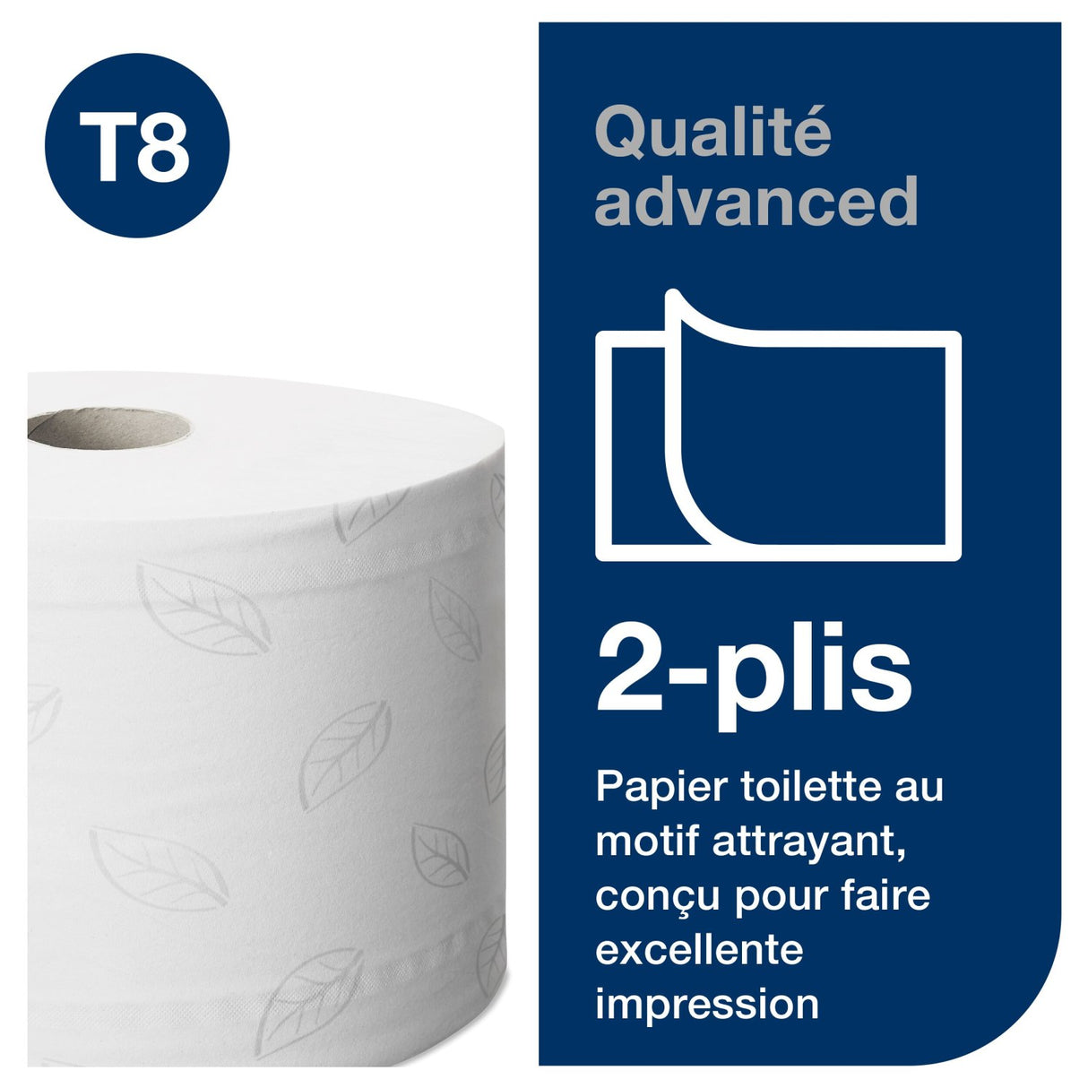 PAPIER TOILETTE À DÉVIDAGE CENTRAL TORK SMARTONE® T8 BLANC 1150 FORMATS 2 PLIS ECOLABEL X6