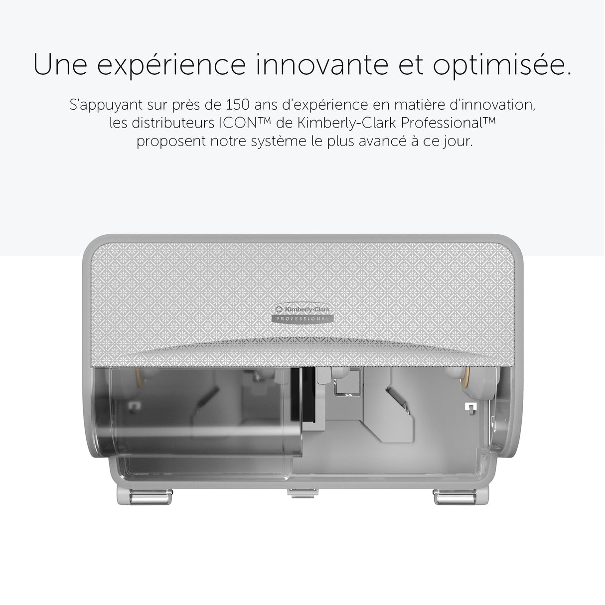 DISTRIBUTEUR DE PAPIER TOILETTE PETIT ROULEAU DOUBLE ICON™ GRIS MOSAÏQUE