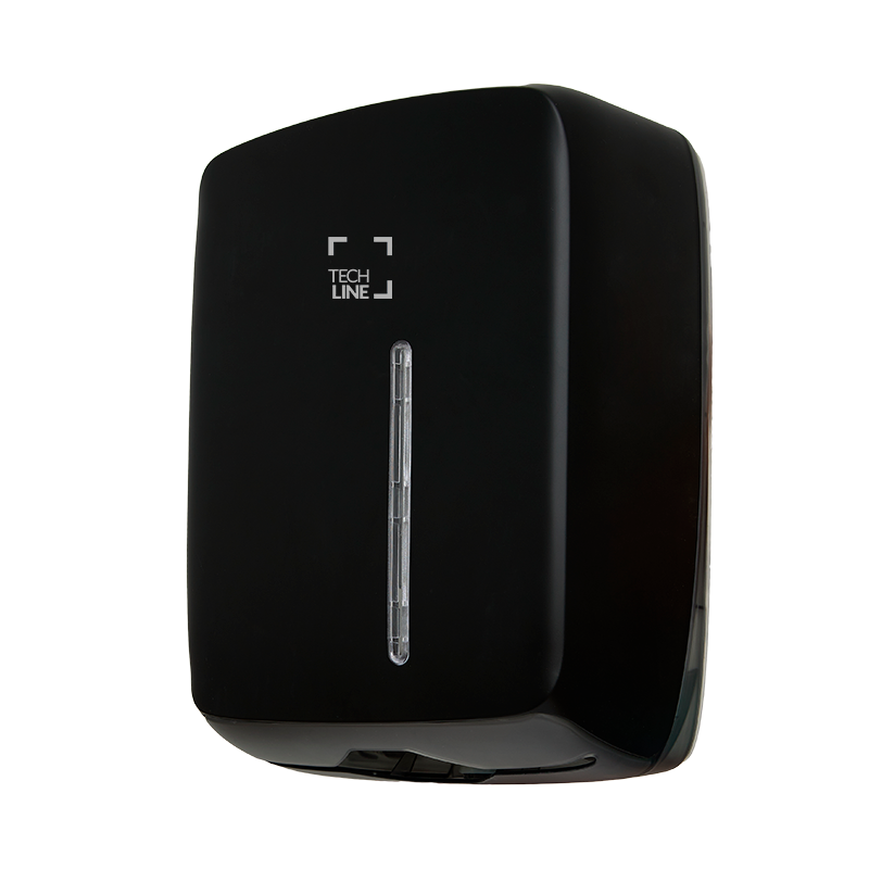 DISTRIBUTEUR D’ESSUIE-MAINS PLIÉS TECHLINE 600 FORMATS NOIR