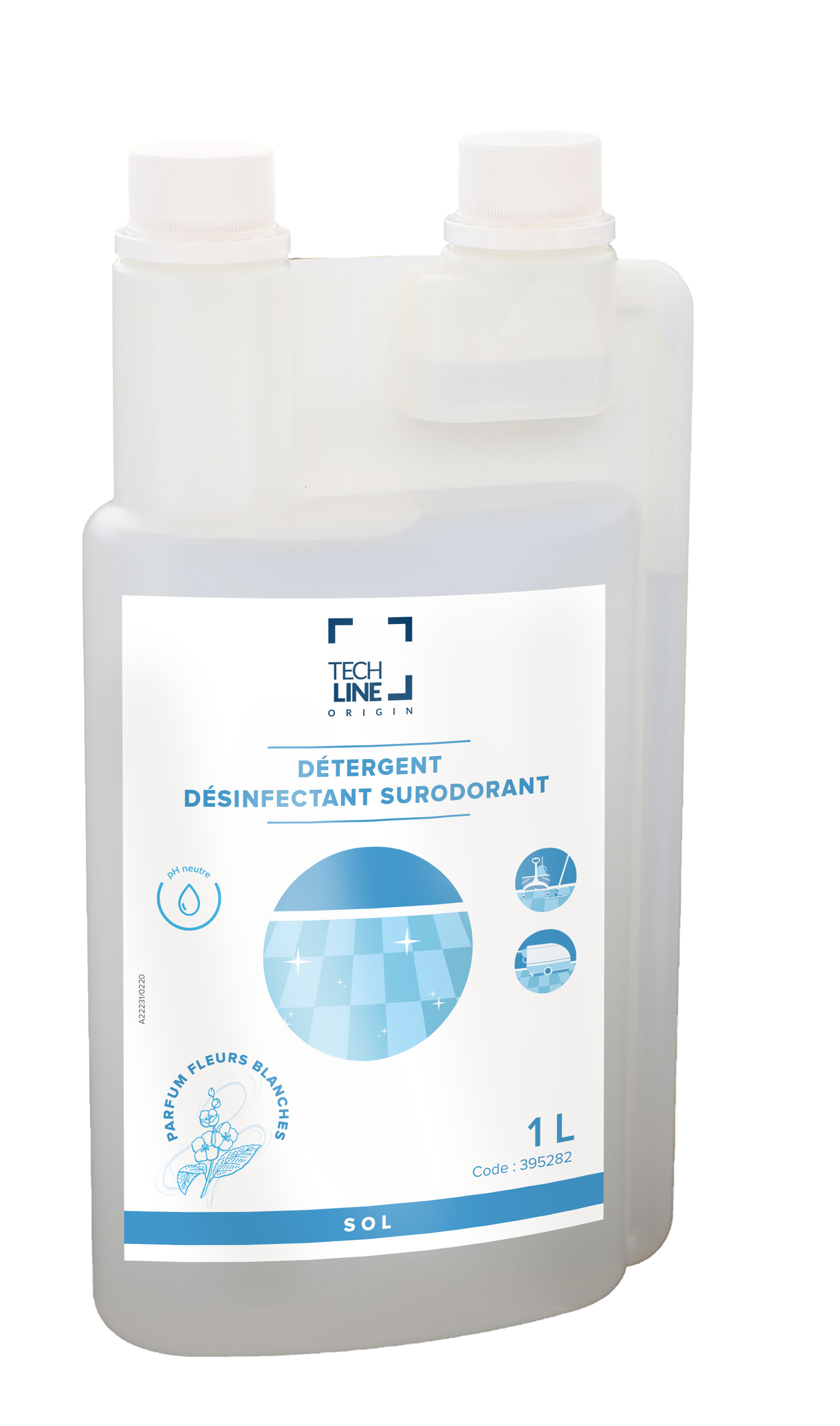 NETTOYANT DESINFECTANT SURODORANT FLEUR BLANC TECHLINE 1L DOSEUR