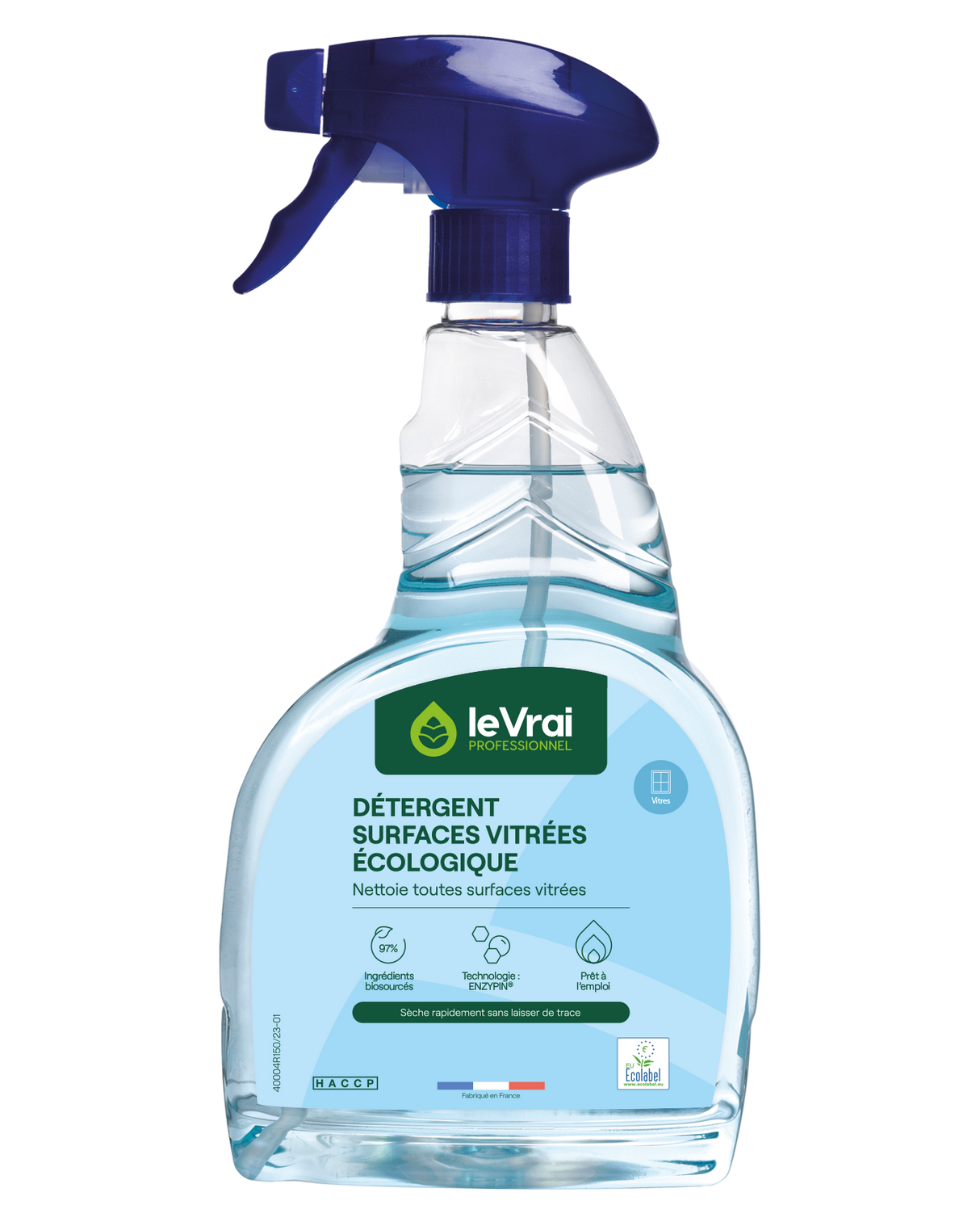 NETTOYANT VITRES ET SURFACES LE VRAI PROFESSIONNEL ECOLABEL EU 750ML