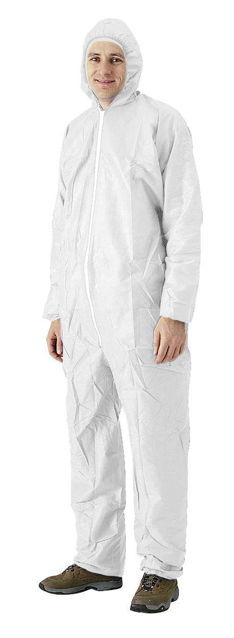 COMBINAISON À CAGOULE POLYPROPYLÈNE FERMETURE ZIPÉE 40G SANS POCHE TAILLE XXL BLANC X50