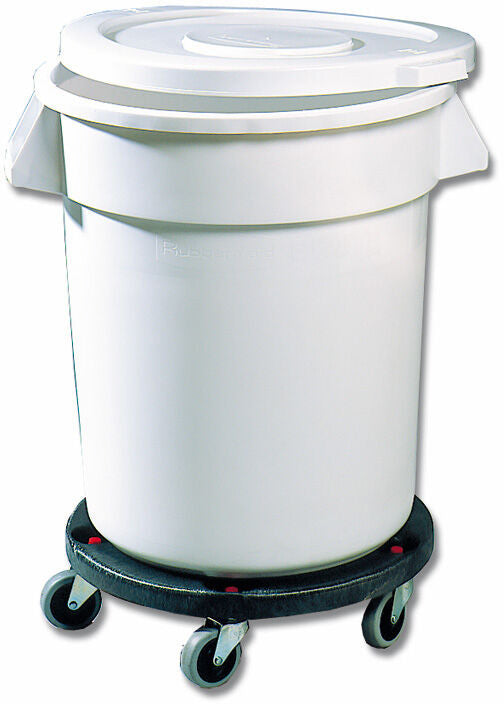 BRUTE® CONTENEUR ROND BLANC COUVERCLE CHARIOT 49.5X58CM 75.7 L