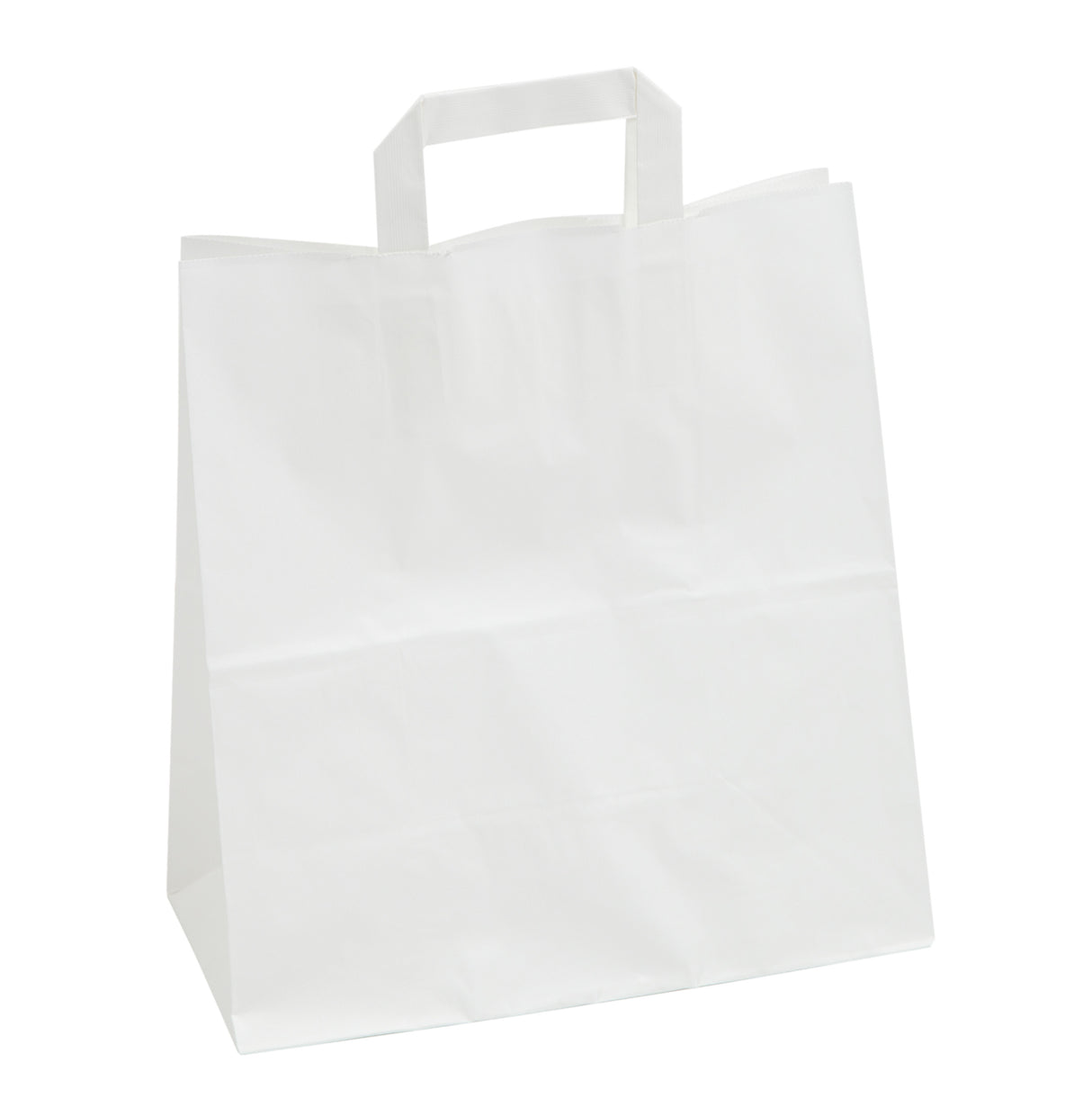SAC POIGNÉES PLATES PAPIER 26+14X29CM BLANC X250