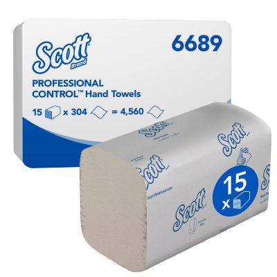 ESSUIE-MAINS PLIÉS EN V SCOTT® 21,2X20CM BLANC 304 FORMATS 1 PLI ECOLABEL X15