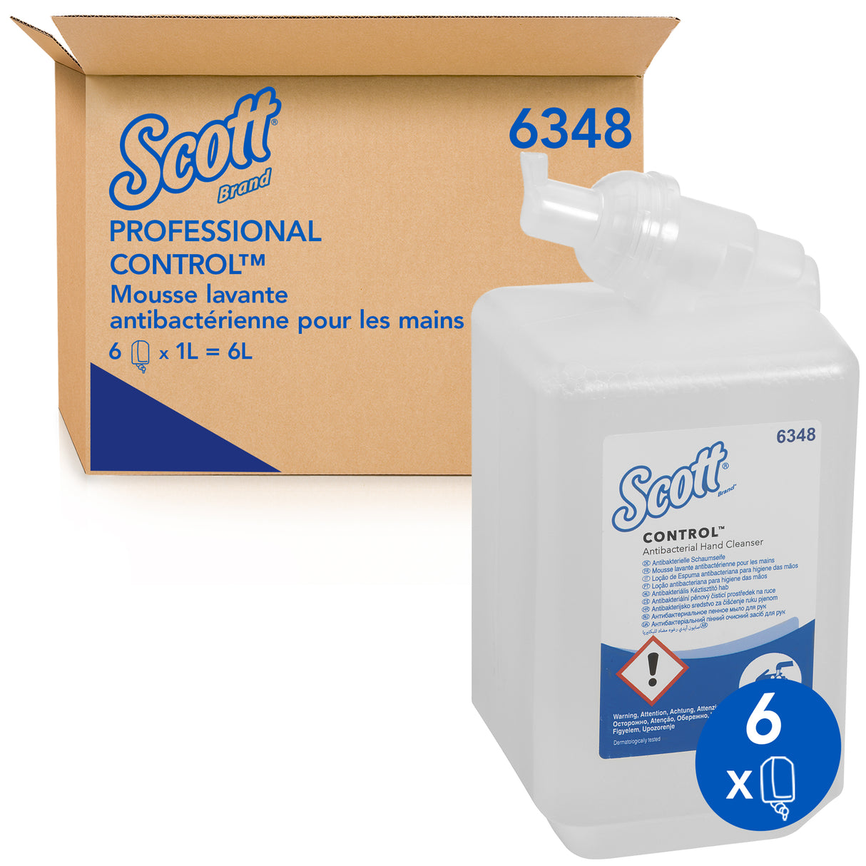 SAVON ANTIMICROBIEN MOUSSE SCOTT® CONTROL™ CARTOUCHE 1L X6