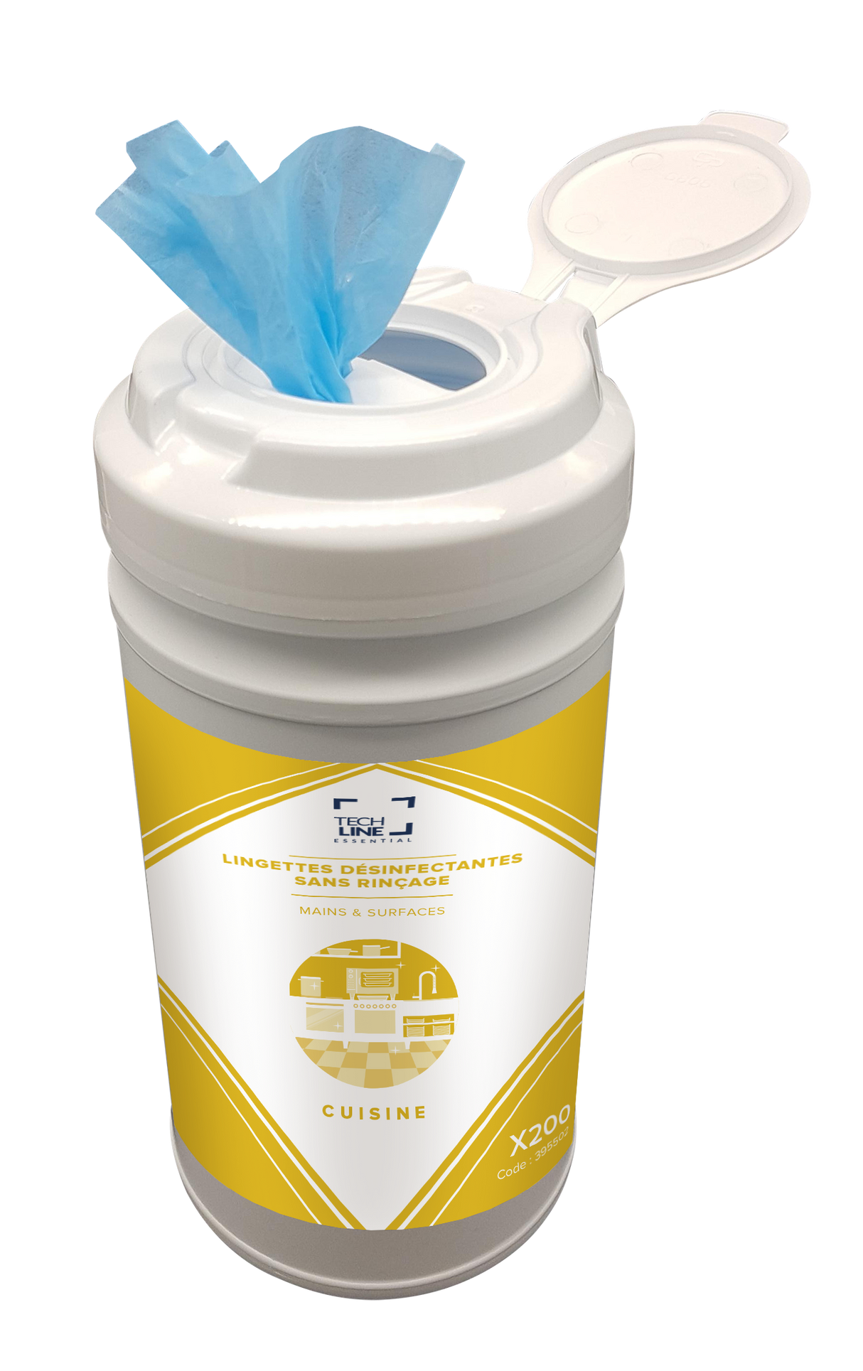 LINGETTES DESINFECTANTES SURFACES ALIMENTAIRES TECHLINE X200