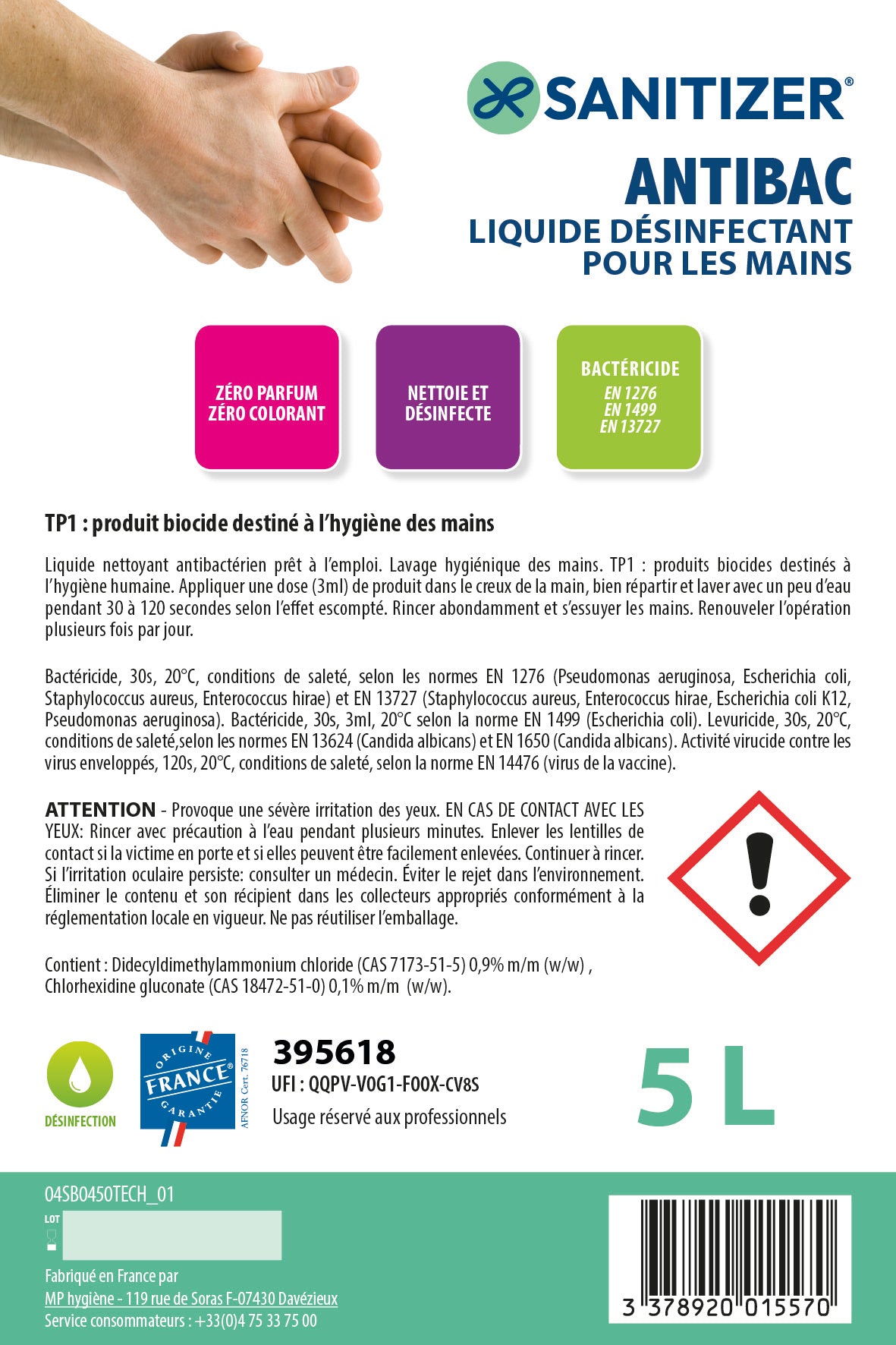 SAVON ANTIMICROBIEN ANTIBAC BIDON 5L