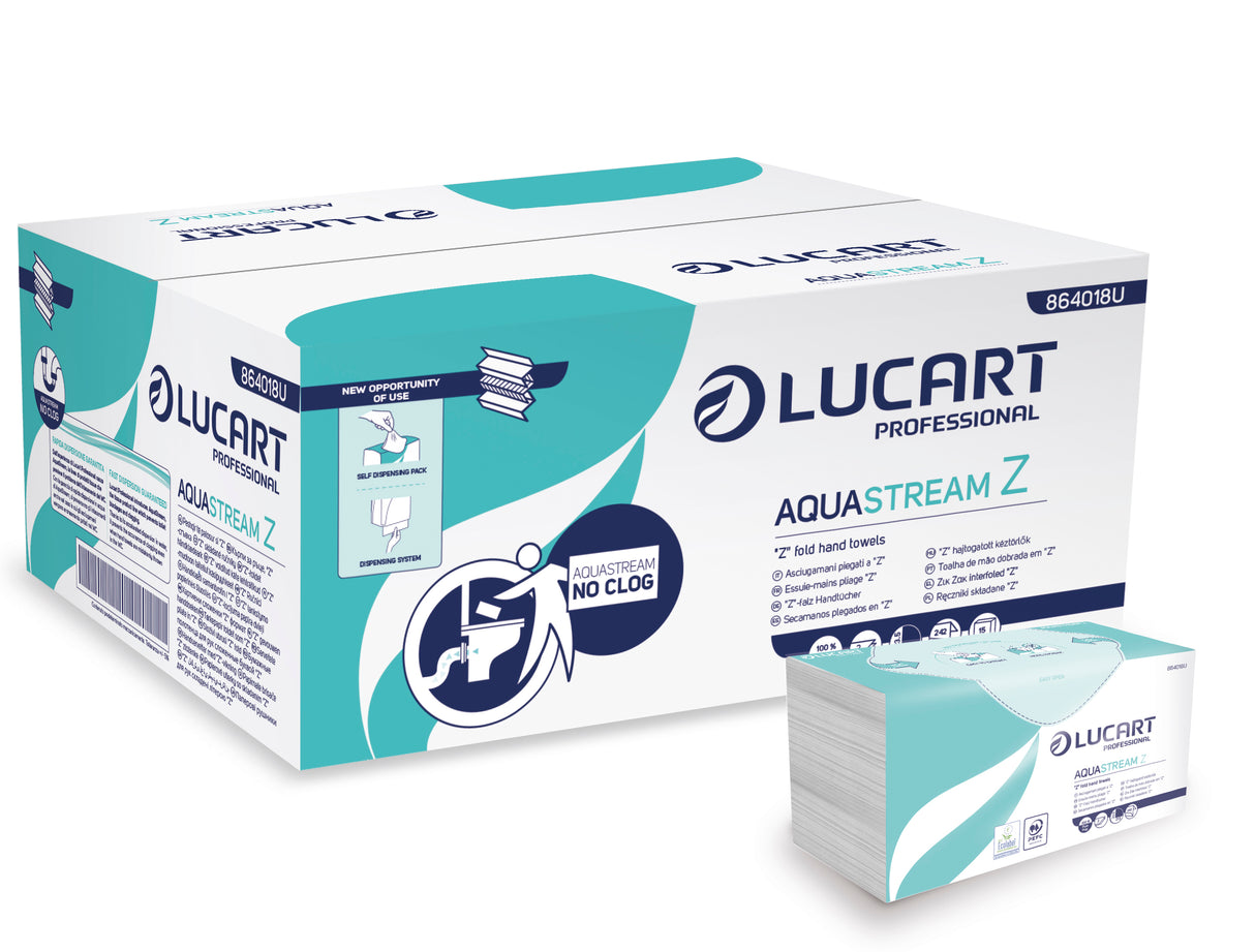 ESSUIE-MAINS PLIÉS EN Z AQUASTREAM BLANC 21,5X23.5CM 242 FORMATS 2 PLIS ECOLABEL X15
