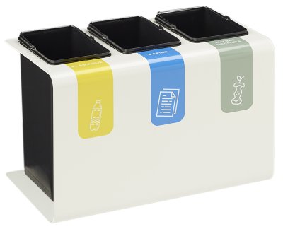 POUBELLE DE TRI TRIBU 3X15L BLANC ROSSIGNOL