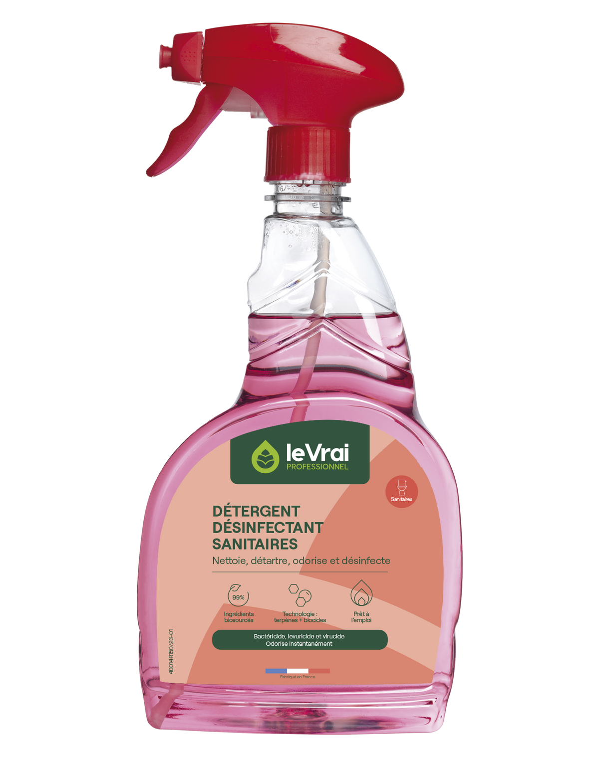 DETERGENT DESINFECTANT SANITAIRES LE VRAI PROFESSIONNEL 750ML